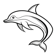 Minimalist Line Art of a Dolphin for Marine and Nature Designs