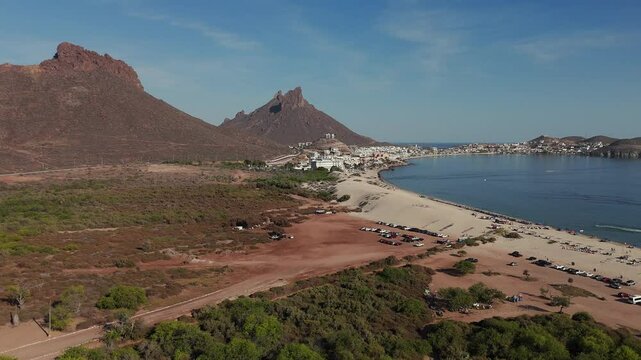 Aerial view of los algodones beach in san carlos, sonora