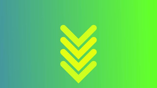 down arrow icon animation 4k video .and color background .