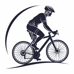Professional cyclist silhouette on transparent background