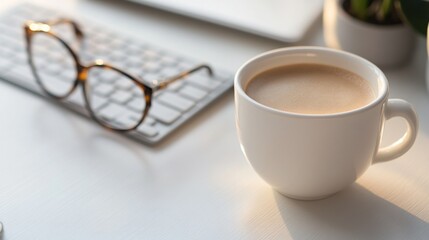 Coffee break at the office: A moment of relaxation and focus on the desk