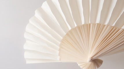 Elegant Cream and White Paper Fan Folded Design Minimalist Style Simple Background Texture Pattern Abstract Art Decoration Craft Beautiful Decoration Home Decor soft image clean   