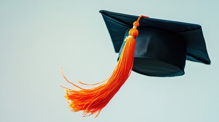 Graduation cap with tassel against a light background signifying academic achievement