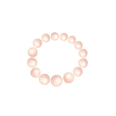Pink pearl bracelet illustration with soft shine and elegant round shape. Hand-painted in watercolor, ideal for jewelry branding, fashion design, packaging, stationery, and feminine product visuals
