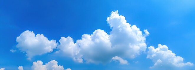 Vast Blue Sky With Fluffy White Clouds