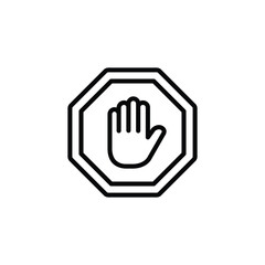 Obraz premium Hand stop icon vector. in line style design on white background. vector illustration