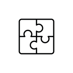 Obraz premium puzzle icon vector. in line style design on white background. vector illustration