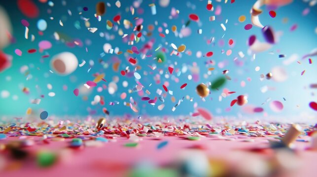 Vibrant Celebration: A Symphony of Falling Confetti