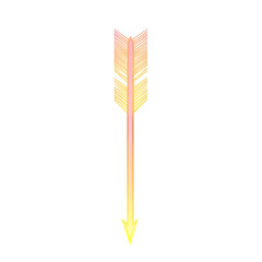 Minimalistic Arrow with Soft Gradients in Pastel Lemon Isolated on Transparent Background
