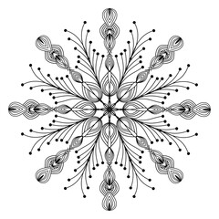 Mandala for coloring book, round ornament, irregular floral shape decoration, oriental vector, stress therapy pattern, weave yoga vector logo design element. adult mandala for coloring