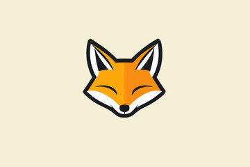 Obraz premium Stylized Orange Fox Head Illustration vector art logo 