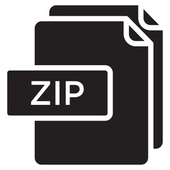 Zip file glyph icon
