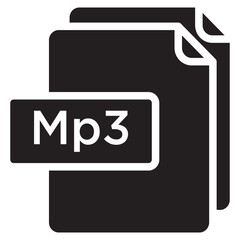 Mp3 file glyph icon
