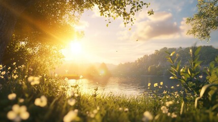 Sunlight on a tranquil river