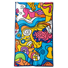 Playful Beach Towel with Giant Quirky Doodles and R Isolated on Transparent Background