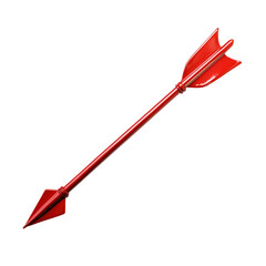 Bold Arrow with a Modern Twist in Crimson Red Isolated on Transparent Background