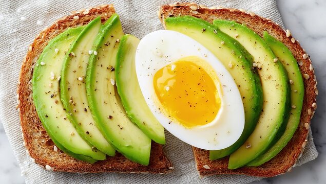 Avocado Toast With Egg Breakfast - Powered by Adobe