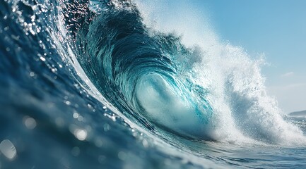 Powerful Ocean Wave Closeup