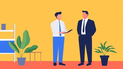 a younger employee getting guidance from a senior coworker, representing growth through mentorship and learning