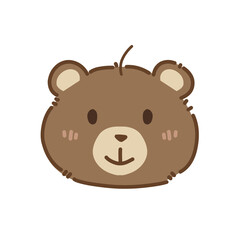 Brown bear head cute face