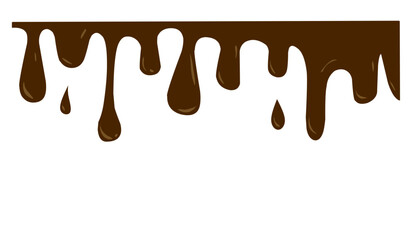 melted chocolate dripping on white background