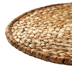 Contemporary Eco Straw Mat Featuring a Natural Wove Isolated on Transparent Background