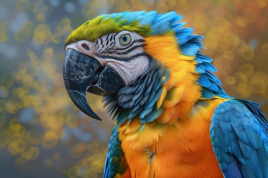 yellow and blue macaw - Powered by Adobe