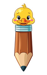pencil topper features a cute brown duck