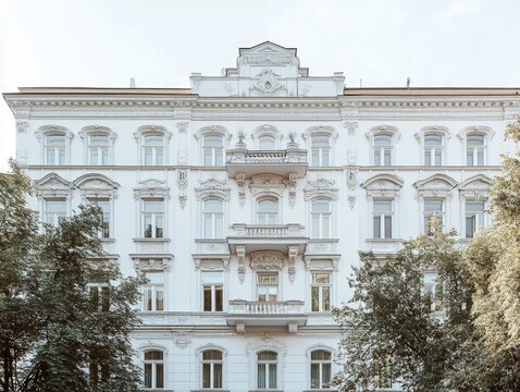 Ornate white European building facade