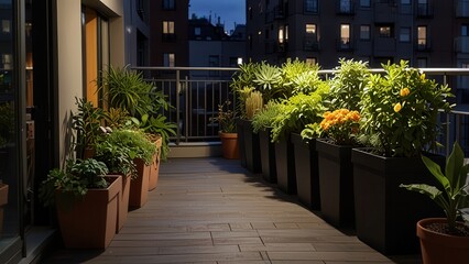 Sustainable Living on City Balcony with Lush Edible Garden

