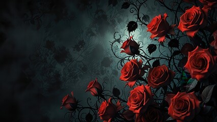 Gothic Crimson Rose Wallpaper, Dark Romantic Background

