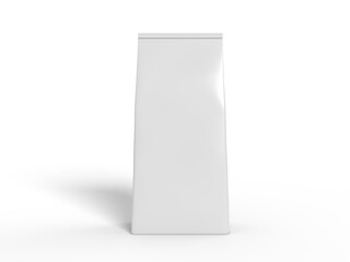 3D Realistic blank pouch plastic bag mockup with zipper isolated. Ziplock bag product containers for presentation branding coffee, candy, spices, food pouch, snack sachet or resealable packaging