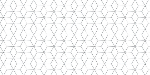 Fototapeta premium Seamless pattern with hexagon square cube geometric pattern shapes grid metal element texture design. abstract tiles gradient science web tech connection triangle diamond honeycomb.