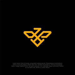 Stylized Geometric Eagle Illustration Featuring Intertwined Lines on Black Backdrop, Modern Avian Symbol for Brand Identity and Creative Business Ventures, Sharp Focus