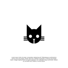 Monochrome Feline Emblem: A Striking Minimalist Design with Modern Appeal, Perfect for Logos and Branding projects, showcasing a clean and unique illustration style