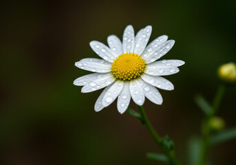 Obraz premium Daisy Bloom with Water Droplets Sparkling in Natural Light