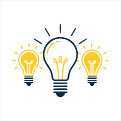 Three Light Bulbs Representing Effective Business Idea Concept