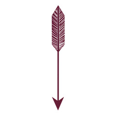 Contemporary Arrow with Clear Vector Lines in Rich Isolated on Transparent Background