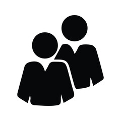 Two People Icon. Two Men Silhouette Illustration. Two Men Profile. Male Character.
