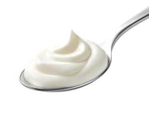 Spoon of White Cream on Transparent Background