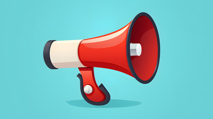 Megaphone Flat Logo Icon: Versatile Illustration of a Bullhorn Loudspeaker Vector Design