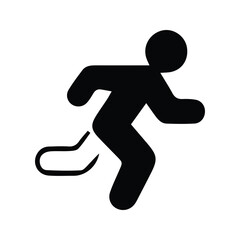 Running Athlete Icon. Running Man Silhouette Illustration. Running Sport.