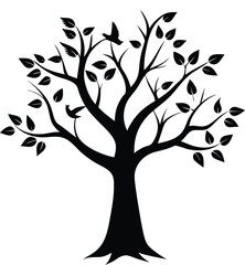 Tree Silhouettes Collection, Vector Set of Forest and Seasonal Trees, Nature, Pine, and Bare Tree Designs, tree silhouettes, vector