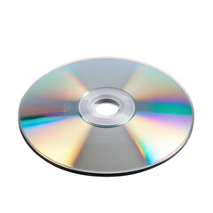 Reflective CD with Spiral Pattern on a White Background