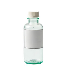 Fototapeta premium Clear glass bottle with white cap and space for label design