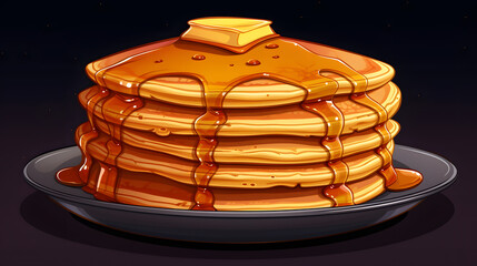 Pancakes Cartoon Vector Illustration: Whimsical Pancake Artwork for Design Projects