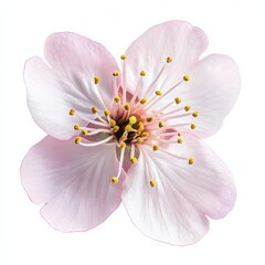 Fototapeta premium Single pink blossom isolated on transparent background