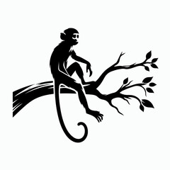 Fototapeta premium monkey silhouette vector illustration