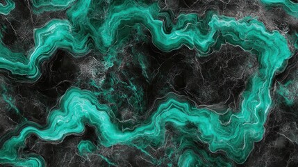 Abstract Teal and Black Marble Texture