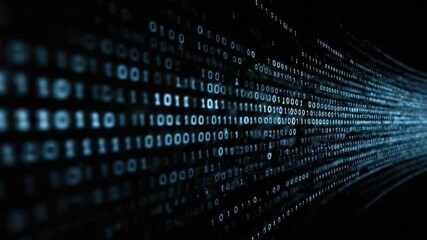 Binary Code Flow: Visual representation of binary code streaming rapidly through the digital realm, symbolizing technology's intricate data processing and interconnected nature. - Powered by Adobe